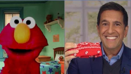 Dr. Gupta Shows Elmo How to Make a Mask